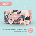 Маленькое фото товара - Бумажные косметические салфетки Floom" Розовые цветы" 2х-слойные в коробке 100шт. Вариант №5