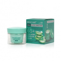 Фото товара - Ночной крем для лица Delicare Collagen Complex + Aloe с алоэ вера и коллагеном 65+ 50мл