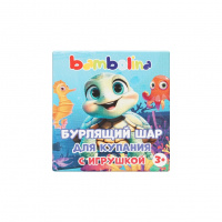 Фото товара - Бурлящий шар для купания с игрушкой Bambolina Синий 3+ 130г