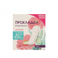 Фото товара - [УЛЫБКА] Classic Прокладки ежедневные soft (без аромата) 100 шт