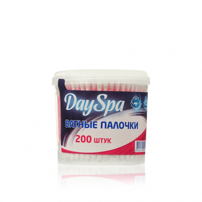 Большое фото товара - Ватные палочки Day Spa в стакане , розовые 200шт, 3046461. Вариант №1