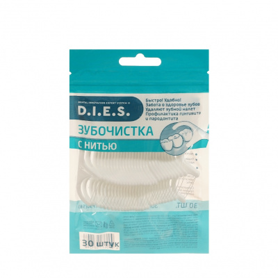 Большое фото товара - Зубочистки D.I.E.S. с нитью 30шт, 3069548. Вариант №1