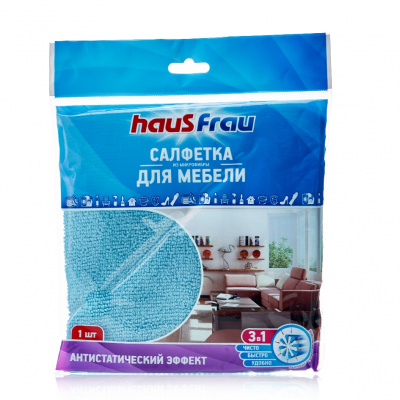 Большое фото товара - Салфетка для мебели Haus Frau из микрофибры 30*30см, 3074524. Вариант №1