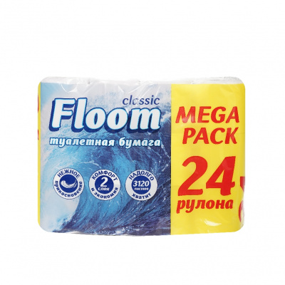 Большое фото товара - Туалетная бумага Floom 2х-слойная 24шт, 3088358. Вариант №1