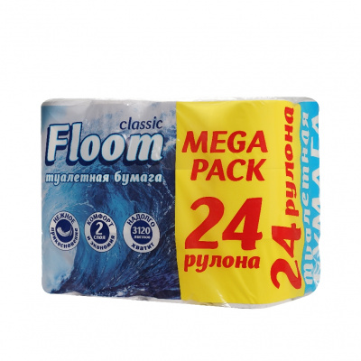 Большое фото товара - Туалетная бумага Floom 2х-слойная 24шт, 3088358. Вариант №7
