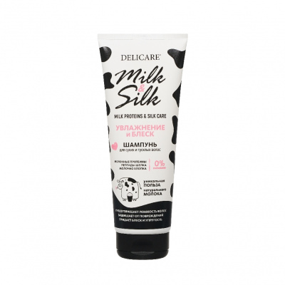 Большое фото товара - Шампунь для волос Delicare Milk & Silk" увлажнение" 250мл, 3122363. Вариант №1