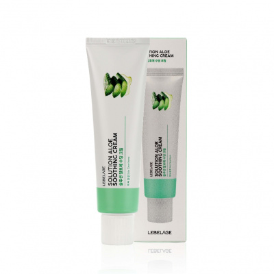 Большое фото товара - Увлажняющий и успокаивающий крем для лица Lebelage" Solution Aloe Soothing cream" с экстрактом алоэ вера 50мл, 3125014. Вариант №1