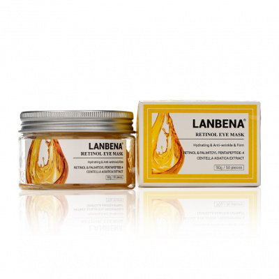Большое фото товара - Тканевые патчи для кожи вокруг глаз Lanbena Retinol Eye Mask с ретинолом 50шт, 3125052. Вариант №1