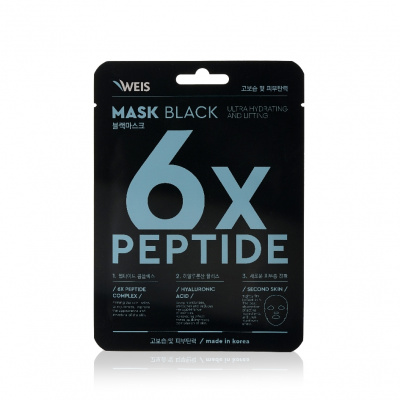 Большое фото товара - Маска для лица WEIS Black mask" 6X" с пептидами и гиалуроновой кислотой 25г, 3129650. Вариант №1