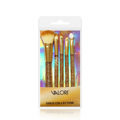 Большое фото товара - Кисти для макияжа Valori" Gold Collection" 5шт, 3132599. Вариант №1