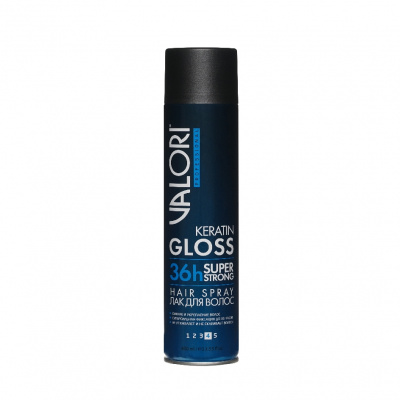 Большое фото товара - Лак для волос Valori Professional" Keratin Gloss" суперсильная фиксация (4) 400мл, 3135495. Вариант №1