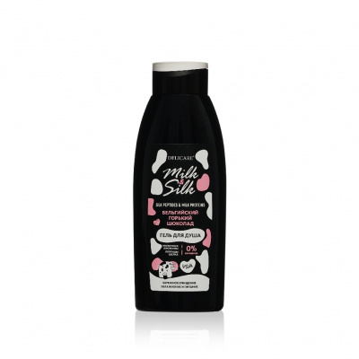 Большое фото товара - Гель для душа Delicare Milk & Silk" Бельгийский горький шоколад" 500мл, 3136757. Вариант №1