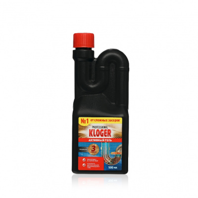 Большое фото товара - Активный гель для устранения сложных засоров Kloger Professional 0,5л, 3137188. Вариант №1