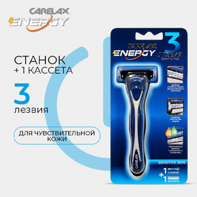 Большое фото товара - Станок для бритья Carelax Energy + 1 кассета 3 лезвия, 3138581. Вариант №7