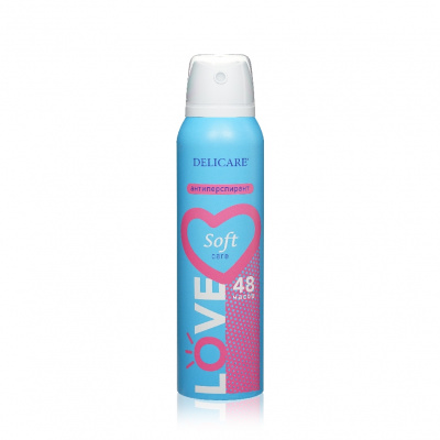 Большое фото товара - Delicare LOVE дезодорант женский антиперспирант Soft Care 150 мл., 3140074. Вариант №1