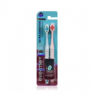 Большое фото товара - Зубная щетка Evermex Ultra Sensitive мягкая 2шт, 3140826. Вариант №1