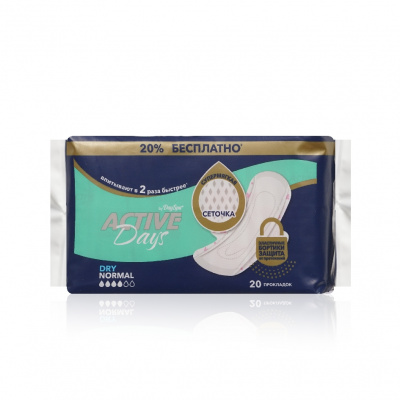Большое фото товара - Женские прокладки Day Spa Active Days Dry Normal 20шт, 3140903. Вариант №1