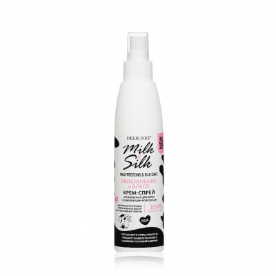 Большое фото товара - Несмываемый крем - спрей для волос Delicare Milk & Silk" увлажнение и блеск" 200мл, 3140909. Вариант №1