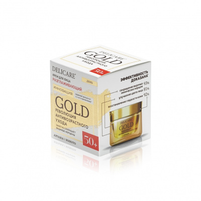 Большое фото товара - Дневной разглаживающий крем для лица Delicare Gold 50+ 50мл, 3142276. Вариант №3