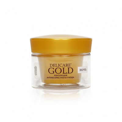 Большое фото товара - Ночной разглаживающий крем для лица Delicare Gold 50+ 50мл, 3142277. Вариант №2