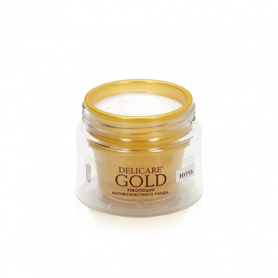 Большое фото товара - Ночной разглаживающий крем для лица Delicare Gold 50+ 50мл, 3142277. Вариант №6