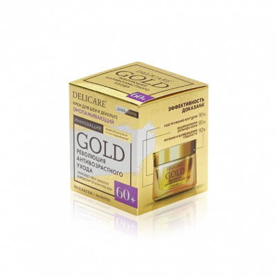 Большое фото товара - Омолаживающий крем для шеи и декольте Delicare Gold 60+ 50мл, 3142280. Вариант №3