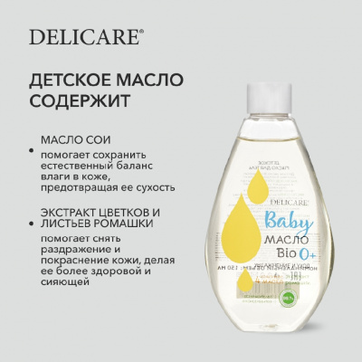 Большое фото товара - Delicare Baby для детей масло для тела 150МЛ, 3142778. Вариант №5
