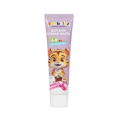 Большое фото товара - Детская зубная паста для молочных зубов Bambolina for kids Бабл гам от 4 до 8 лет 50мл, 3143940. Вариант №2