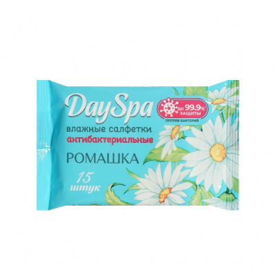 Большое фото товара - Day Spa влаж салфетки антиб. Ромашка 15ШТ, 3146045. Вариант №1