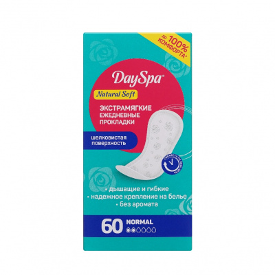 Большое фото товара - Day Spa Natural Soft прокладки ежедневные normal 60ШТ, 3146155. Вариант №1