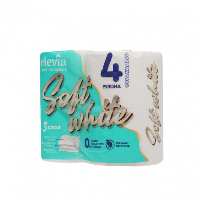 Большое фото товара - Туалетная бумага elevia 3сл soft white 4 шт, 3146381. Вариант №2