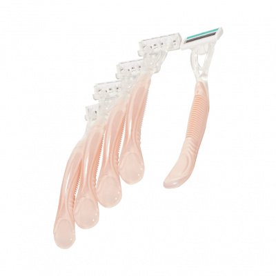 Большое фото товара - Одноразовые женские станки Carelax Silk Touch Classic 3 лезвия с увлажняющей полоской (4+1) 5ШТ, 3147094. Вариант №3