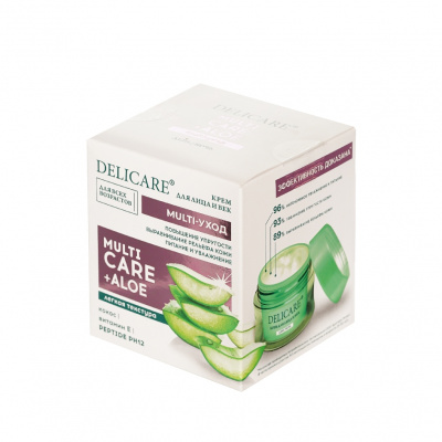 Большое фото товара - Крем для лица и век Delicare Multicare + Aloe 50мл, 3147441. Вариант №3